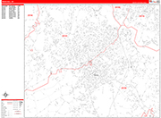 Rock Hill  Wall Map Red Line Style